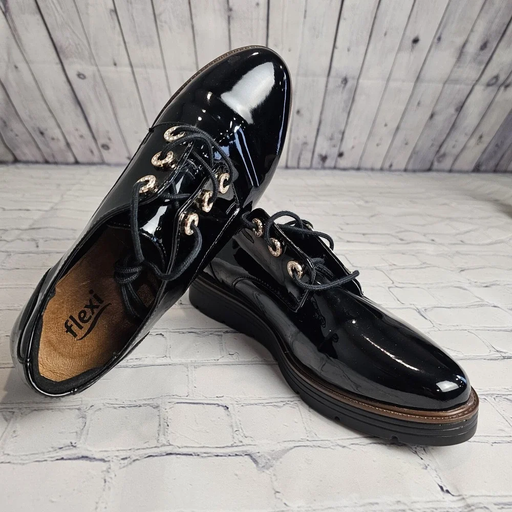 Flexi Comfort Shoes Women's‎ Size 9 Black Oxford Walking Casual Mexico